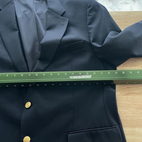 Lauren Ralph Lauren LRL Blazer Sport Coat Classic Navy Gold Buttons Wool 44R - Picture 7 of 12